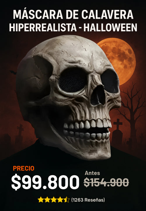 Máscara de calavera Hiperrealista - Halloween