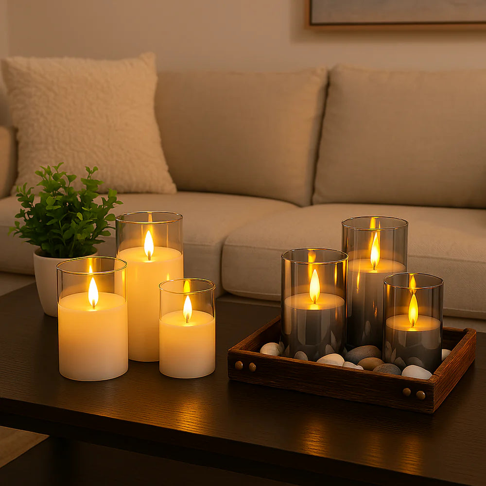 Set de 3 Velas LED Realistas sin Llama