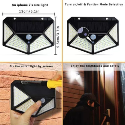 Lámpara Solar 100 Luces LED Para Exteriores