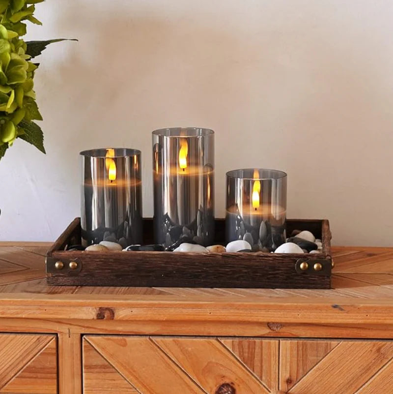 Set de 3 Velas LED Realistas sin Llama