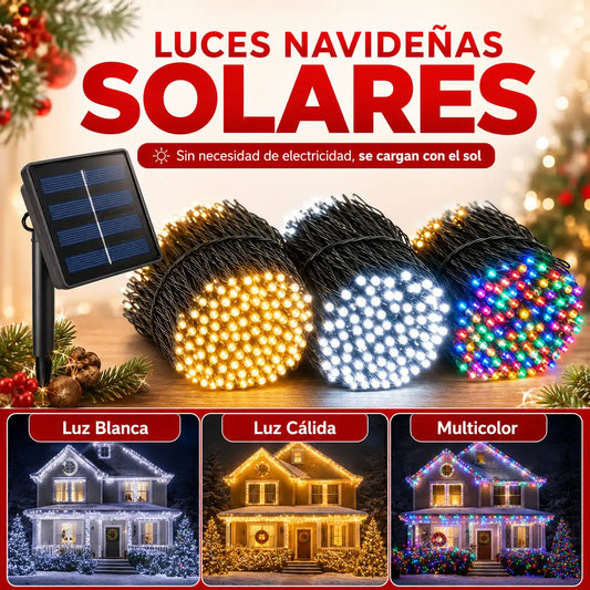Luces solares decoración navideña