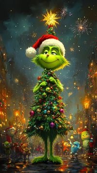 grinch disfrazado de arbol